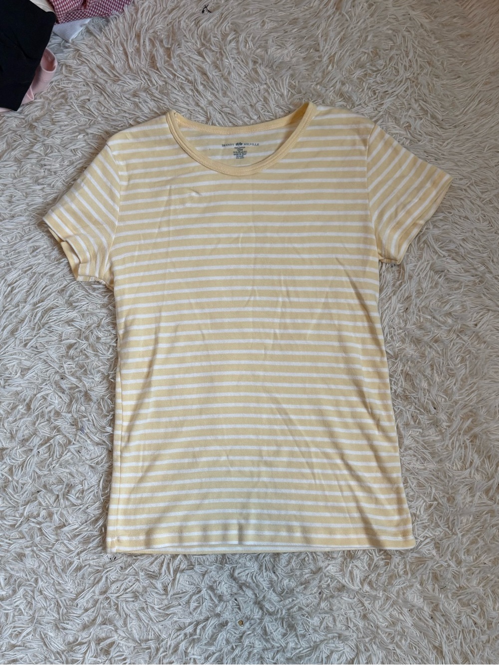 Brandy Melville Yellow Striped Tee